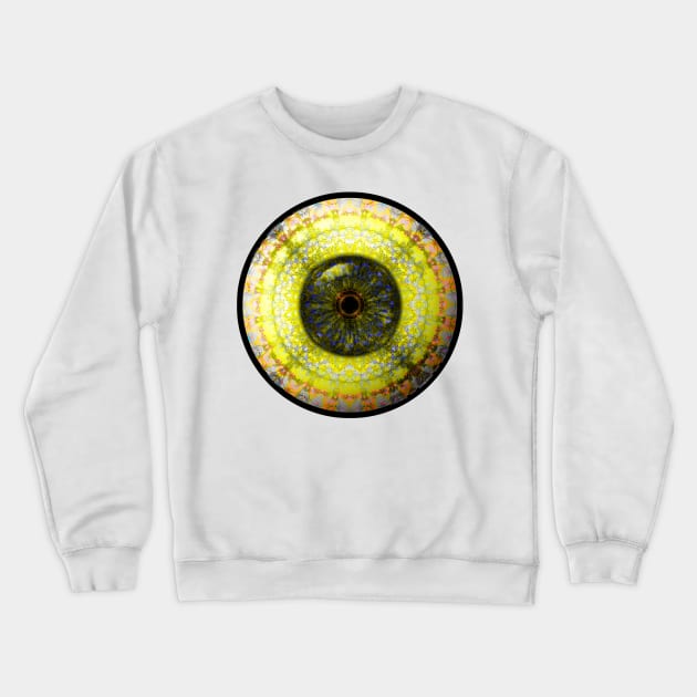 Yellow Glass Eyball Jewel Crewneck Sweatshirt by crunchysqueak